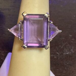 925 Purple Amethyst Sterling Silver Ring